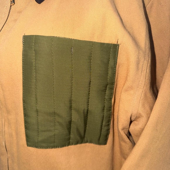 Men's Tan Field Zip Jacket with Contrasting Pocket Panels by Reason - Picture 7 of 12